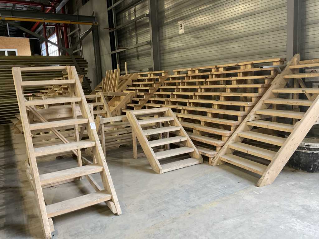 Large batch of wooden yard stairs