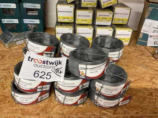 16 x Rollen verzinkten Stahldraht