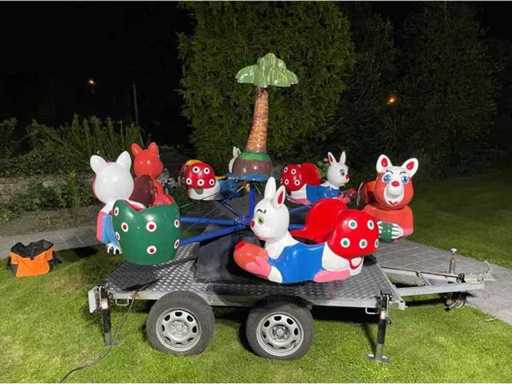 30 bouncy castles, Piaggio food truck and merry-go-round on trailer