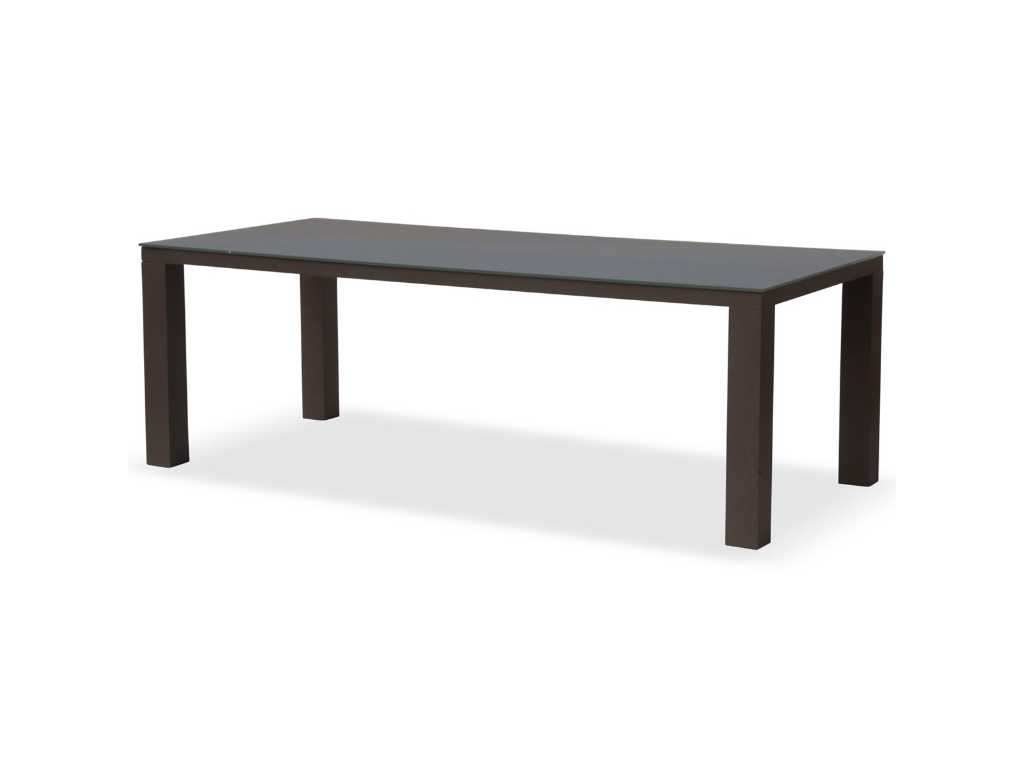 Meubili - Fritz-Mar table 150*80 alu charcoal / glass grey