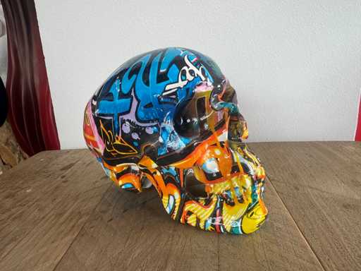 Skull Graffiti H15cm