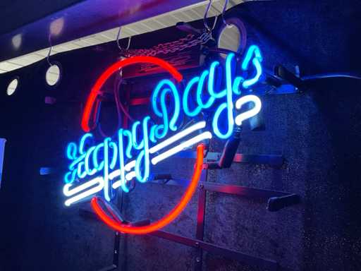 Happy Days glas Neon decoratie