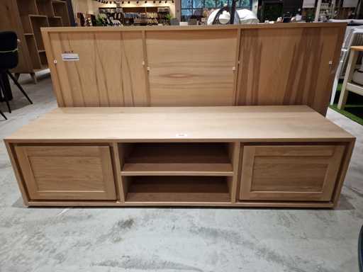 Meubles TV Oakland Oak Montréal 160 x 50 x H40cm avec 2 niches