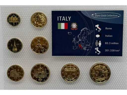 Ensemble de pièces Italien Euro-Gold-Collection – Plaqué or 24 carats - Limitation 10 000