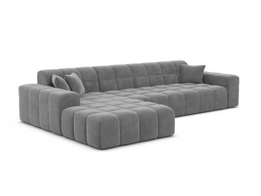 Canapé d'angle gauche - velours gris foncé