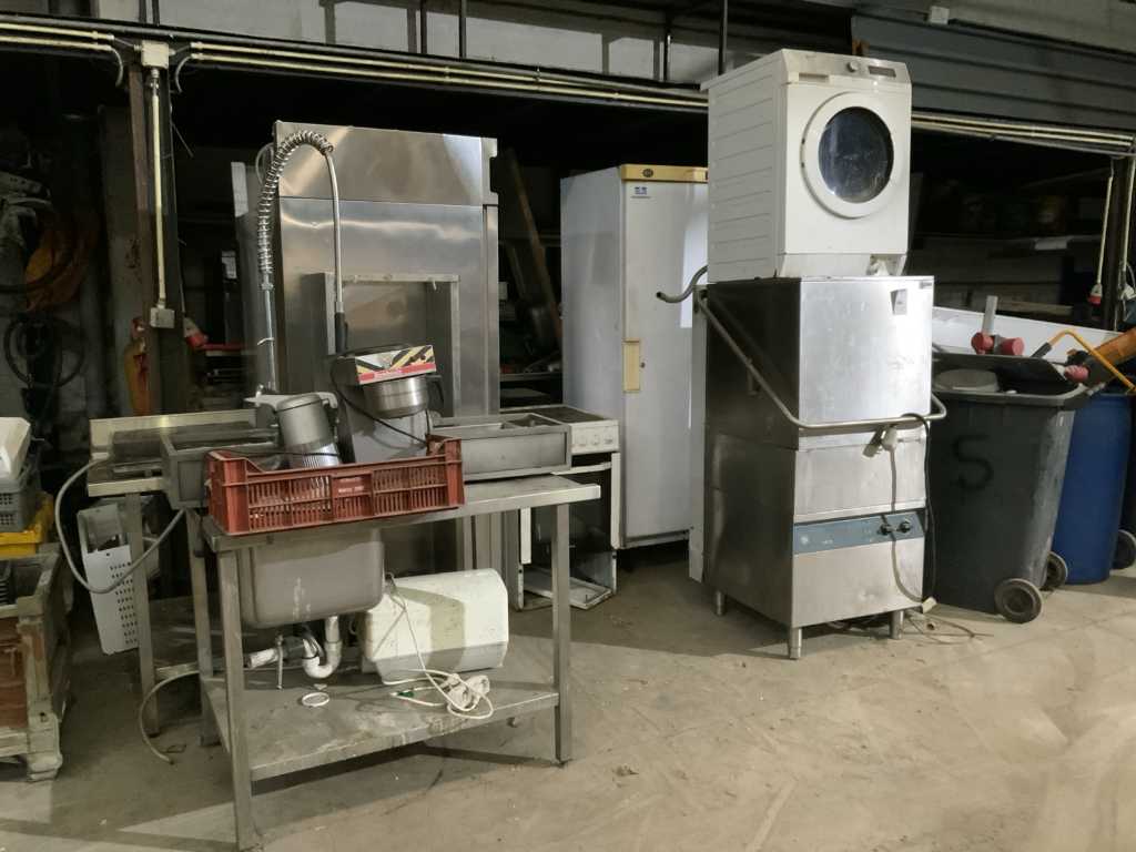 batch of stainless steel catering equipment