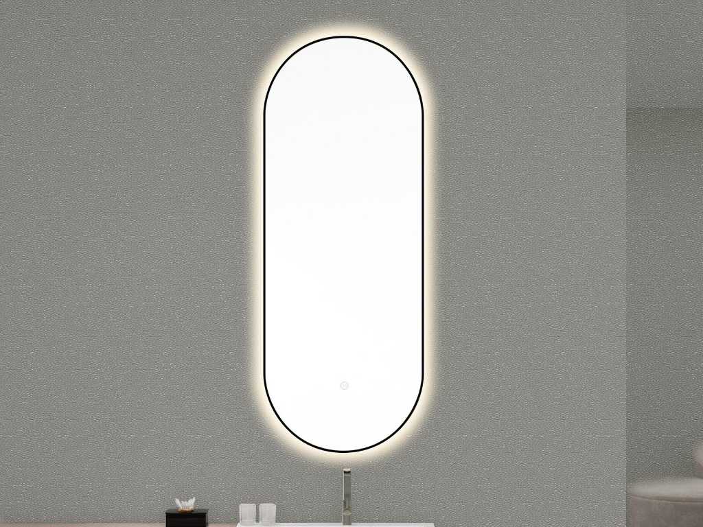 WB - Nomi - Specchio con cornice ovale a LED, dimmerabile e riscaldante