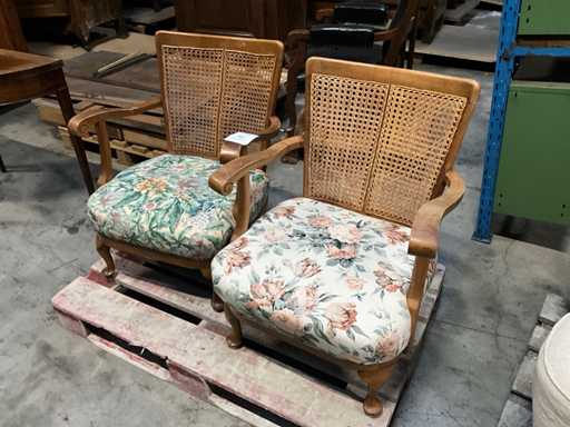 Antieke Fauteuil met armleuning (2x)