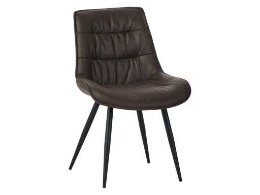 Colenis - Manila Eetkamerstoel - Set van 6 - Donkerbruin - Microfiber Stof- Zonder Armleuning