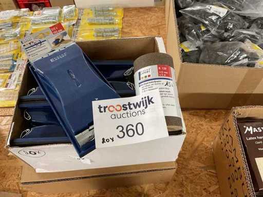 20-facher Handschleifer mit Federklammer; Schleifpapier