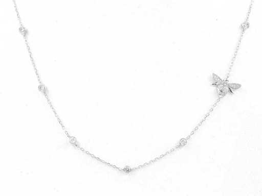 14 KT White Gold Necklace with Pendant With Natural Diamond