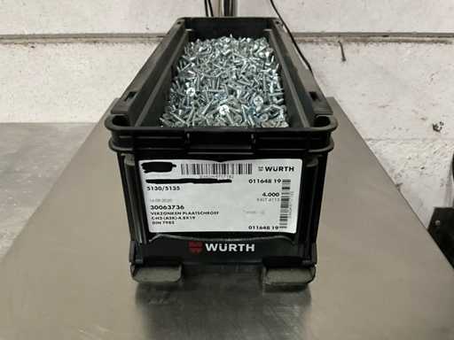 Würth 14.01 kg Countersunk sheet metal screw 4.8 x 19 in stackable container