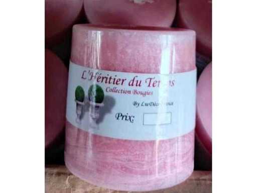 Juego de 24 velas redondas aromáticas con aroma rosa – L'Héritier du Temps – Nuevo - Aprox. 6 x 4