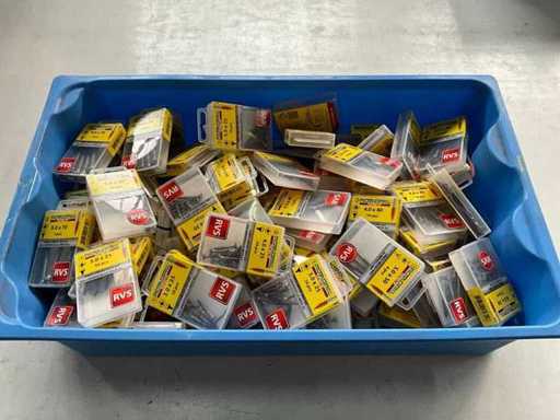 Rotadrill Assorti diverse schroeven RVS en verzinkt (100x)