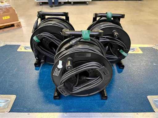 XLR - 3er Set, 50m-Kabeltrommeln