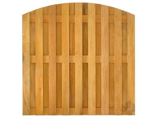 Hardwood garden screen with arch 17-plank - 180x180x3.9 cm (2x)