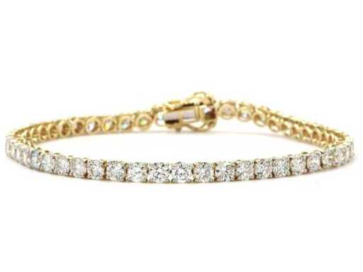 14 Karaat geelgouden tennisarmband met 10,01 ct. diamant