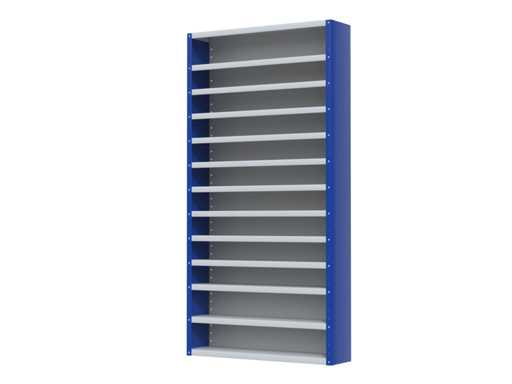 Povag Armoire à étagères ouvertes - 12 étagères bleu/gris