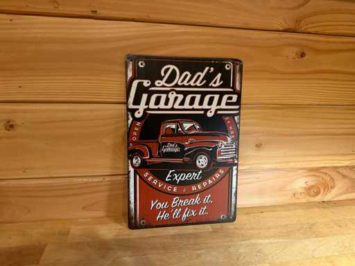 Cartello pubblicitario in metallo