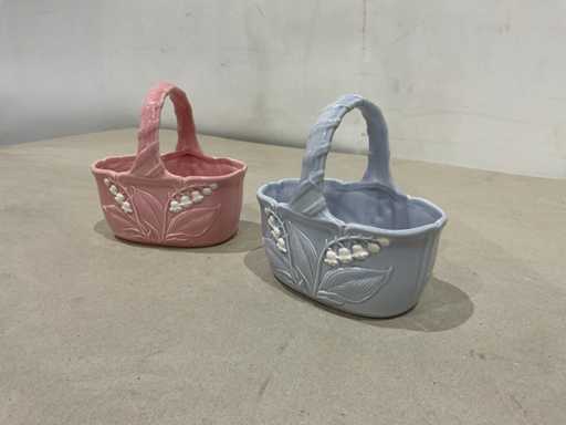 Stenen mandjes 2 delige set (20x)