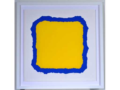 Bram Bogart - grande sérigraphie couleur - encadrée