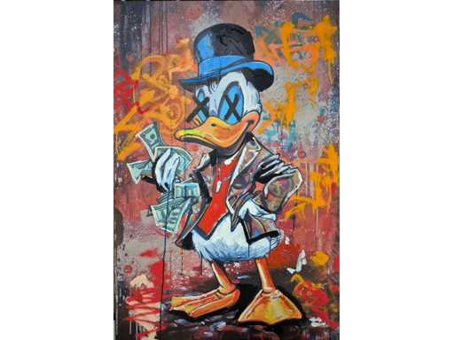 Mixed media/Acryl op paneel TYD ‘Dollar Sign’