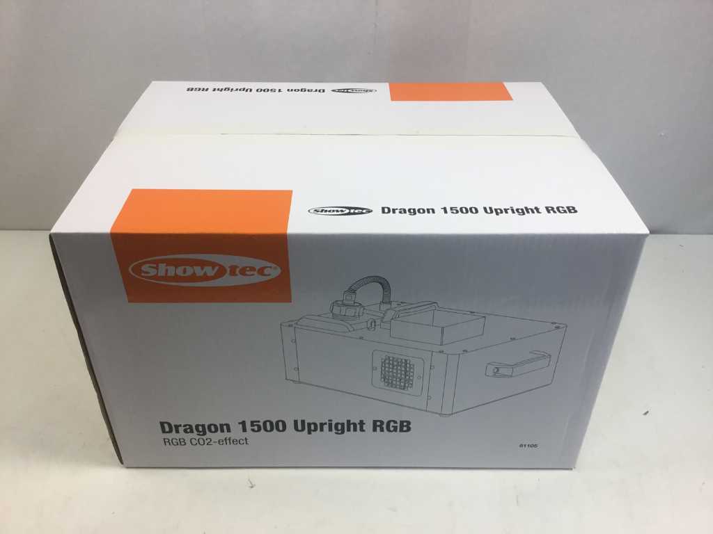 Showtec Dragon 1500 Mașină de ceață verticală RGB RGB cu efect CO2 RGB LED DMX