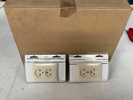 Gira Steckdose 2-Wege-Einbauserie System 55/Creme (21x)