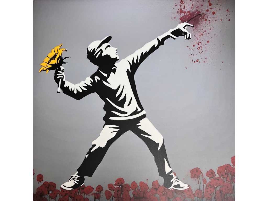 (naar) Banksy - flower thrower (love is in the air)
