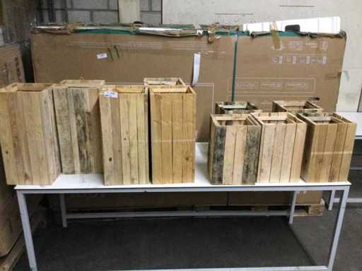 Houten plantenbakken / bloembakken (10x)