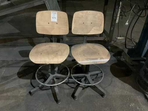 Drewniane krzesło biurowe (2x)