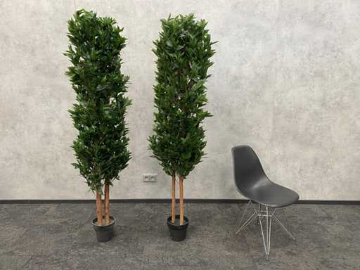 2 colonne di alloro artificiale H180 inutilizzata