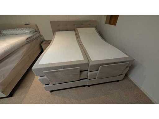 Sommier électrique, double moteur - 180x200 cm – beige – Avec surmatelas – ressort à poche – matelas Cooltouch