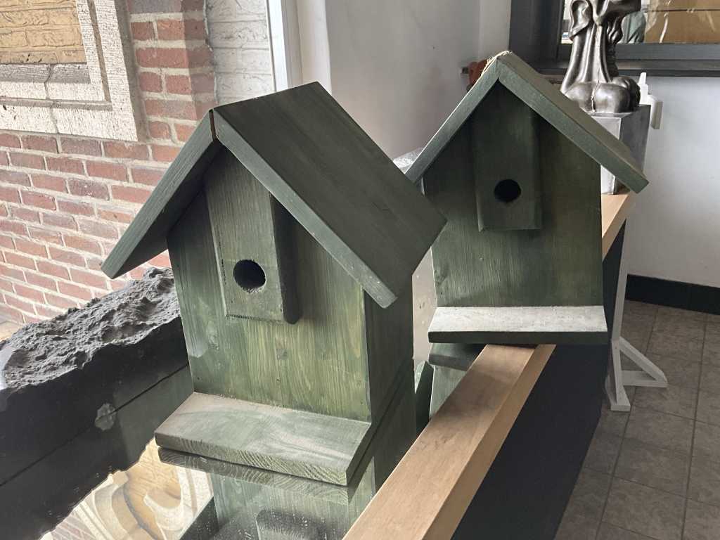 2 wooden bird boxes