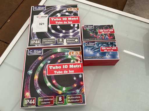 C.Star. Schutzart IP44. Weihnachten LED-Beleuchtung Girlande. (4-fach)