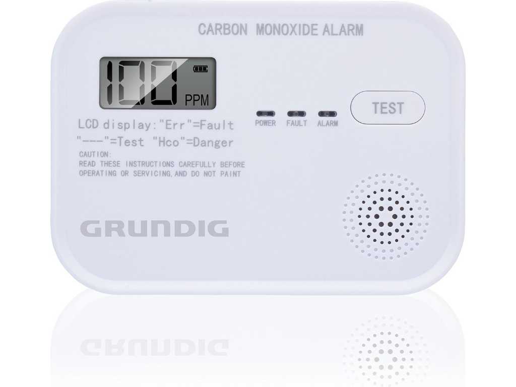 Grundig - Detector de monoxid de carbon cu ecran LCD (36x)