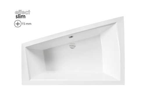 Baie de colț încorporată albă 170 x 125