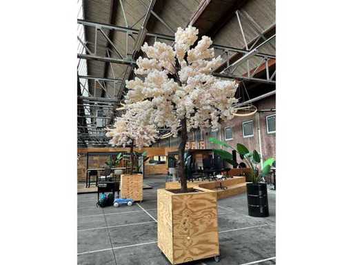 Kunstboom in verrijdbare bak 430cm hoog - Kamerplant