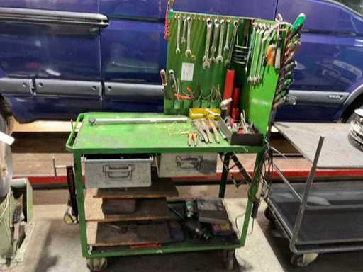 Workbench with tools