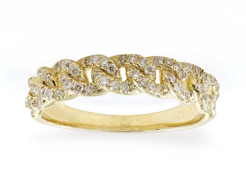 14 KT Yellow gold Ring With Natural Diamonds