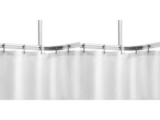 Sealskin Easy Roll - Shower curtain rod set - Universal - L and U shape mounting - 90x90x90 cm - Matte aluminum - Color Stainless steel