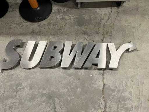 Stainless steel logo Subway 150cm
