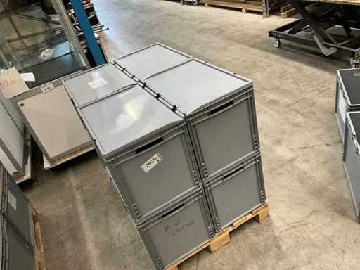 Scatola di plastica a 4 pezzi, Auer, 60 cm x 40 cm x 40 cm con coperchio