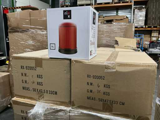 Partij Rixx 5L soft close pedaalemmers rood (64x)