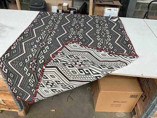 Fair Trade dywan szary/kremowy/czerwony 130 x 180 cm (13x)