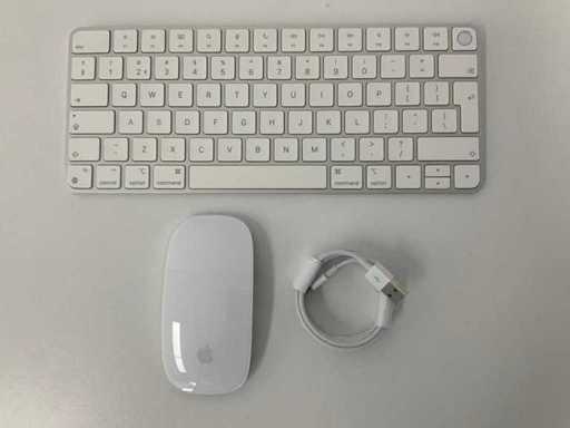 Apple - Magic QWERTY Keyboard z Touch ID i Magic Mouse