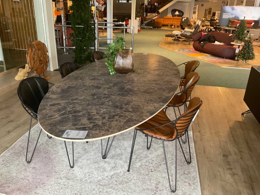 Wire Elyps Dining Table with Chairs