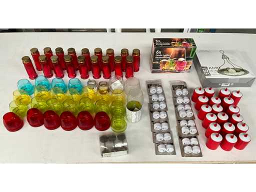 Mix kavel waxine licht houders en kaarsjes