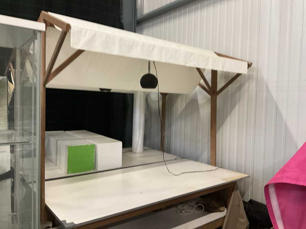 Mobile open wooden stall