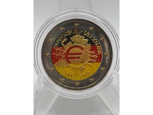 2 Euro colorati – 10 anni di contanti in euro (Gemeinschaftsausgabe) – Germania – 2012